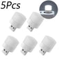 Mini USB Plug-In Night Light LED Warm/White Eye-Friendly Reading Light (1/3/5/10 Pack)