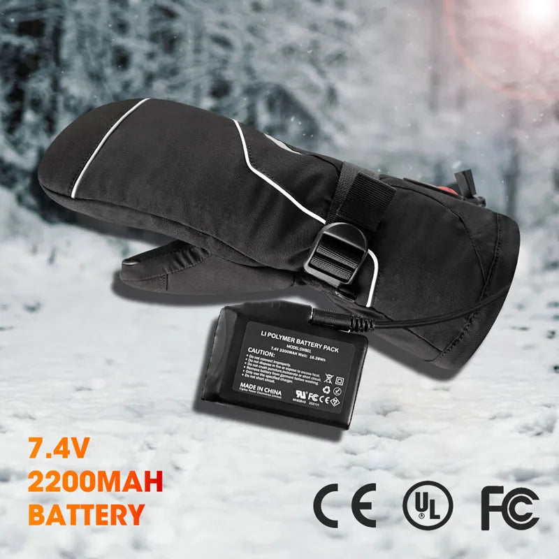 SNOW DEER Electric Heated Gloves – Rechargeable Battery, 3-Gear Heating, Full Hand & Finger Warmth for Men & Women, Sizes XS–XXL