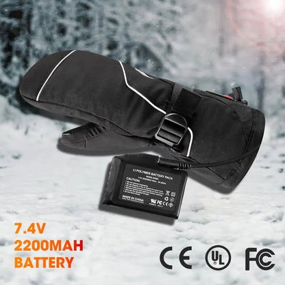 SNOW DEER Electric Heated Gloves – Rechargeable Battery, 3-Gear Heating, Full Hand & Finger Warmth for Men & Women, Sizes XS–XXL