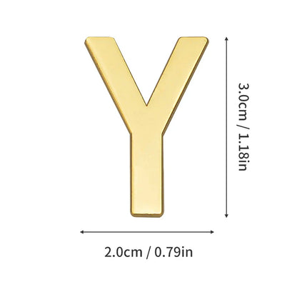1Pcs Metal Self Adhesive House Number English Alphabet Letters for Apartment Room Door Plate Table Mailbox Number Stickers 3*2cm