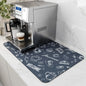 VIKAMA Coffee Machine Mat Rubber Backing Water-Absorbent Dish Drying Pad Kitchen Worktop Drainage Mat Home Decor