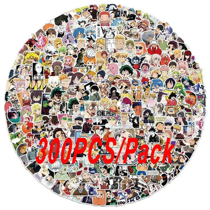 100/300Pcs Mixed Anime Stickers Cartoon Sticker Decals Laptop Motorcycle Luggage Phone Waterproof Sticker for Children Toy
