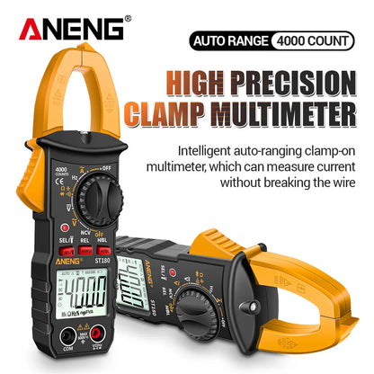 AnENG high precision clamp multimeter with auto-ranging feature on a white background