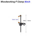 4 in (100 mm) Quick-Release F Bar Clamp — One-Handed Ratchet Clamp for Woodworking, 65 lb
