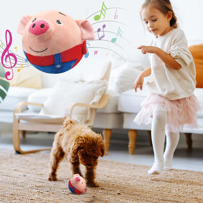 Automatic Plush Bouncing Dog Toy 5.9in (15 cm) Interactive Squeaky Self-Moving Bite-Resistant for Small & Medium Dogs