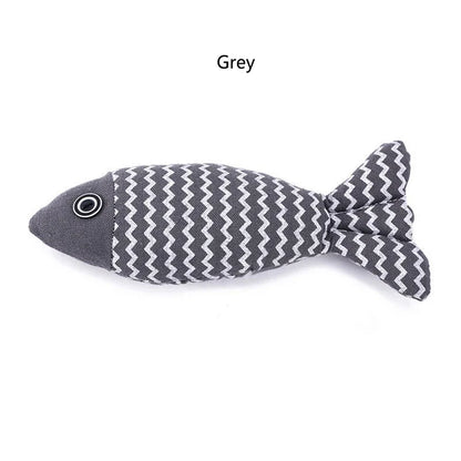 Burlap Fish Cat Toy — Interactive Chew-Resistant Teeth-Cleaning Fish Toy for Cats