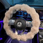 Plush Velvet Steering Wheel Cover – Soft Winter Car Handlebar Cover for Women, Cute High-End Interior Accessory
