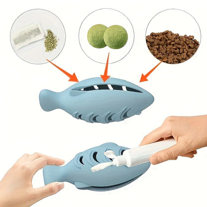 Octopus Cat Chew Toy - Interactive Silicone Treat Puzzle Feeder & Dental Teether for Cats (1-Pack)