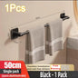 No-Drill Wall-Mounted Towel Rack – Adhesive Aluminum Towel Bar for Bathroom & Kitchen, 50–60 cm (19.7–23.6 in)