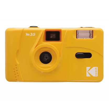 Retro Reusable 35mm Manual Film Camera with Built-In Flash – Replaceable Film, Fixed Focus