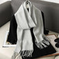 62-Color Winter Cashmere Scarf – Warm Tassel Pashmina Wrap for Women
