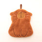 Cartoon Capybara Coral Velvet Hand Towel - Wall-Mounted Absorbent Kids Washcloth & Kitchen Rag, 28 x 34 cm (11.02 x 13.39 in)