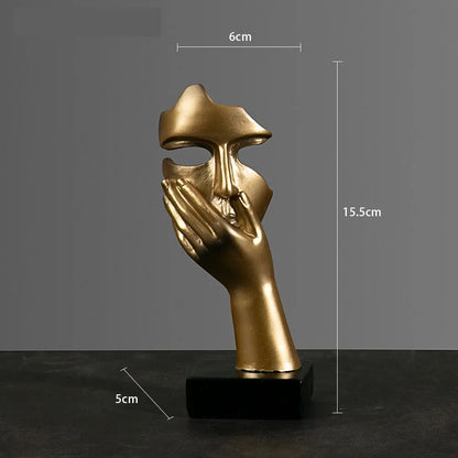 Resin Abstract Mask Statues European Miniature Figurines for Interior Home Office Study Desktop Figure Ornament Decor Gift