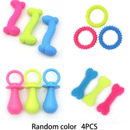 Durable Rubber Bone Chew Toy for Small Dogs - Bite-Resistant Teeth-Cleaning Training Toy