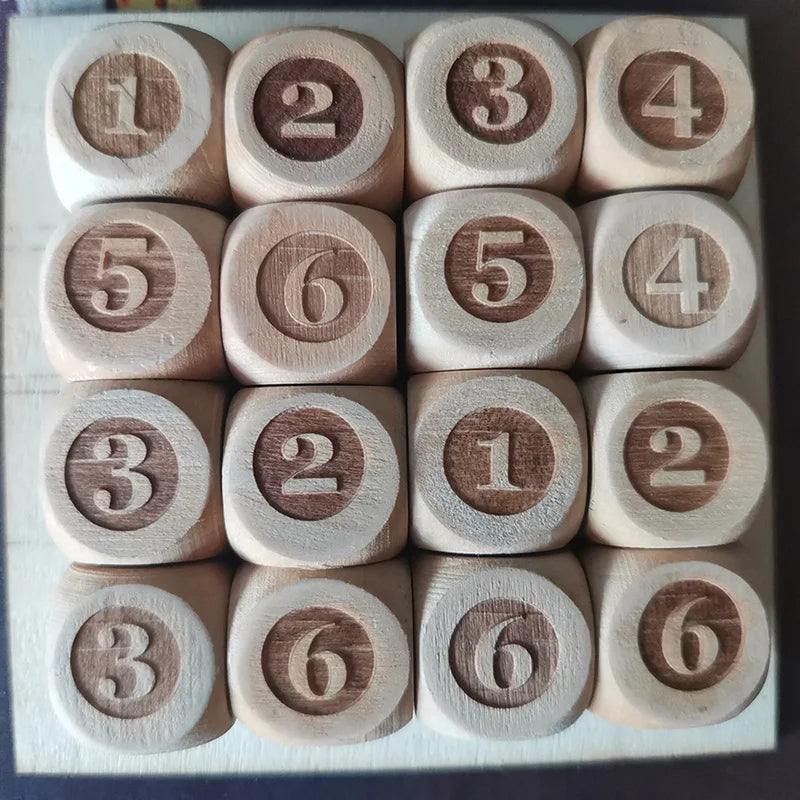 10pcs/set Wooden Dice 6 Side Laser Engraving  Digital Dice DIY Games Accessories 20mm