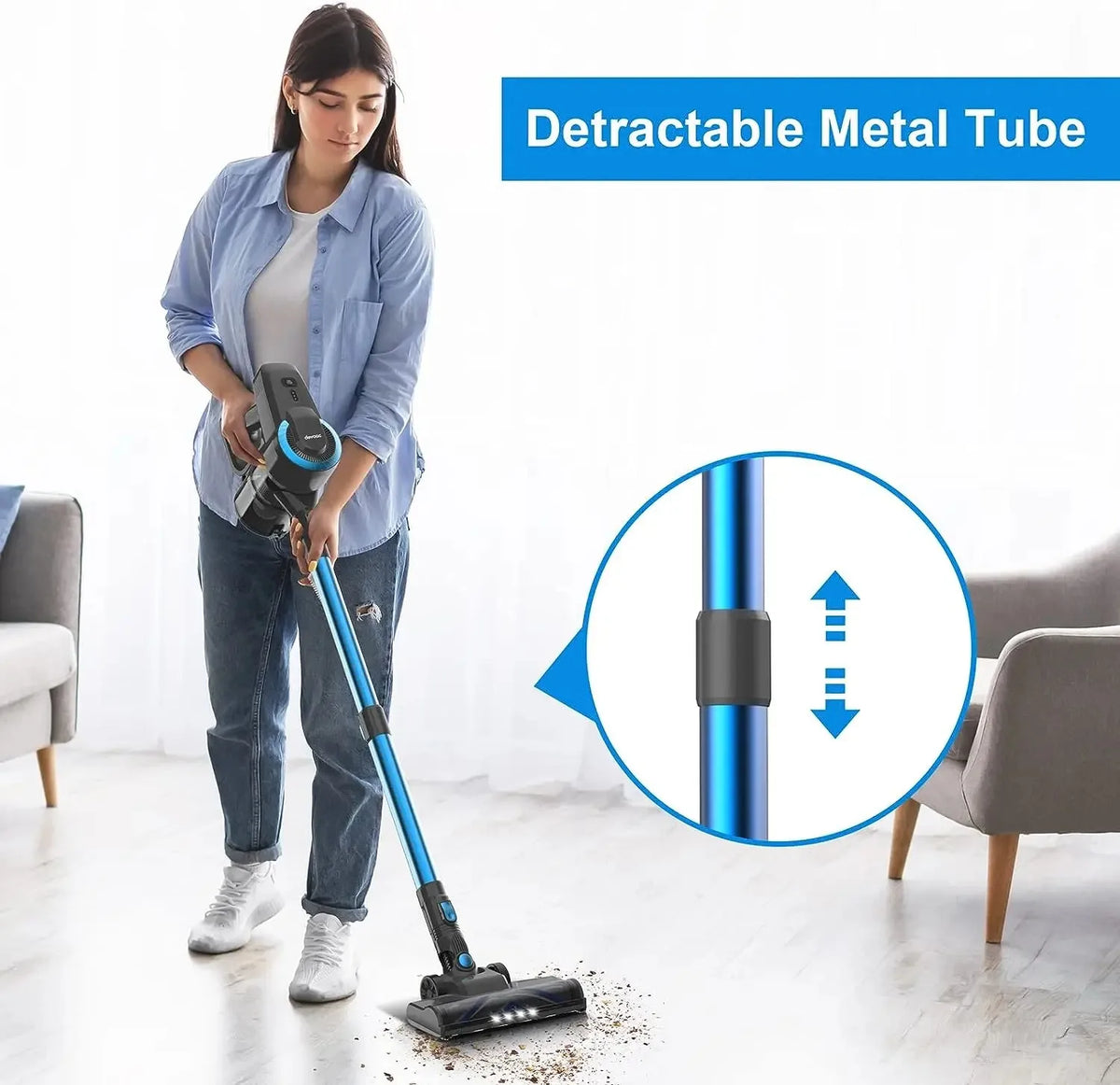 DEVOAC N300 Cordless Stick Vacuum, 6-in-1 Handheld Cleaner