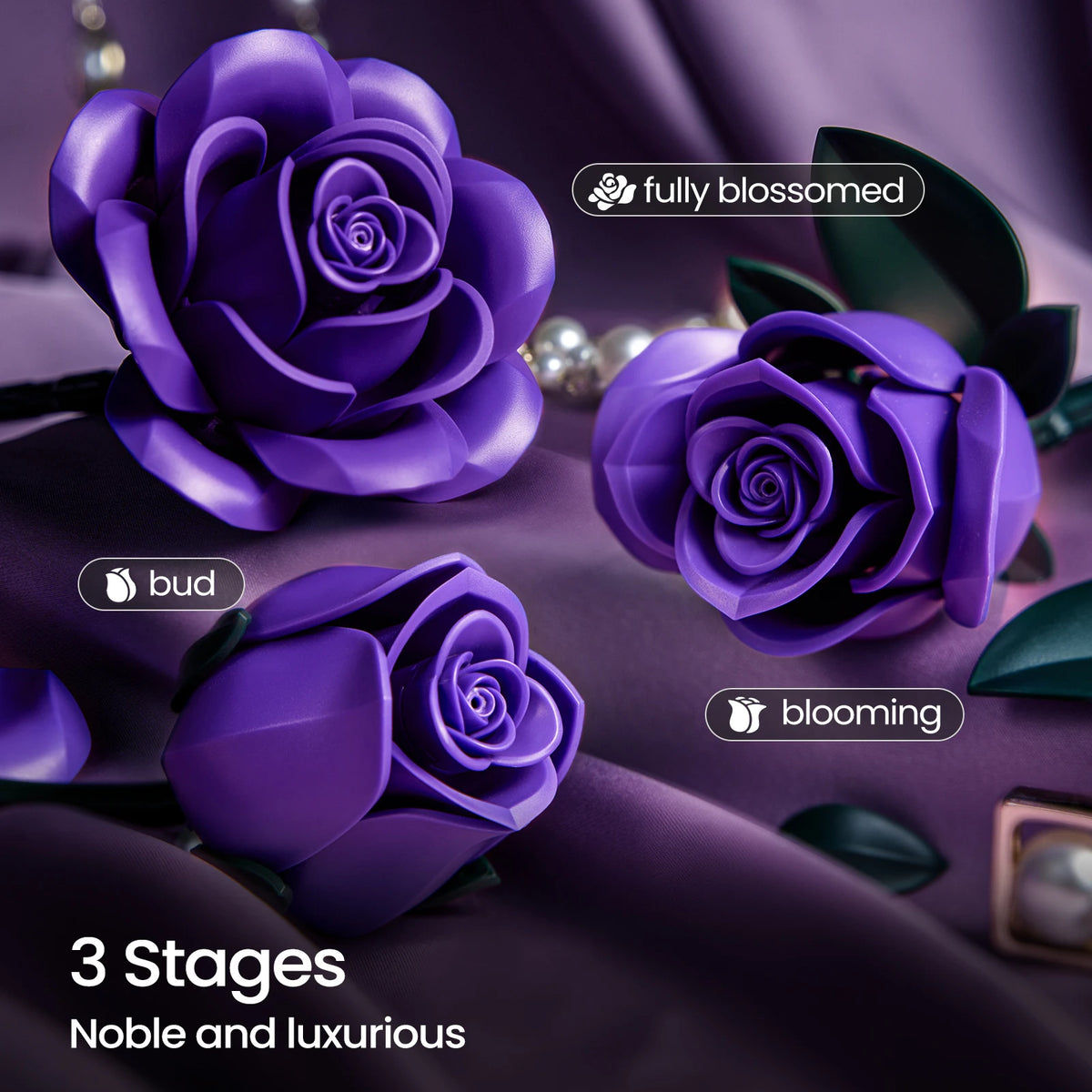 Artificial Purple Roses Bouquet – Faux Flower Arrangement for Home Decor & Gifting