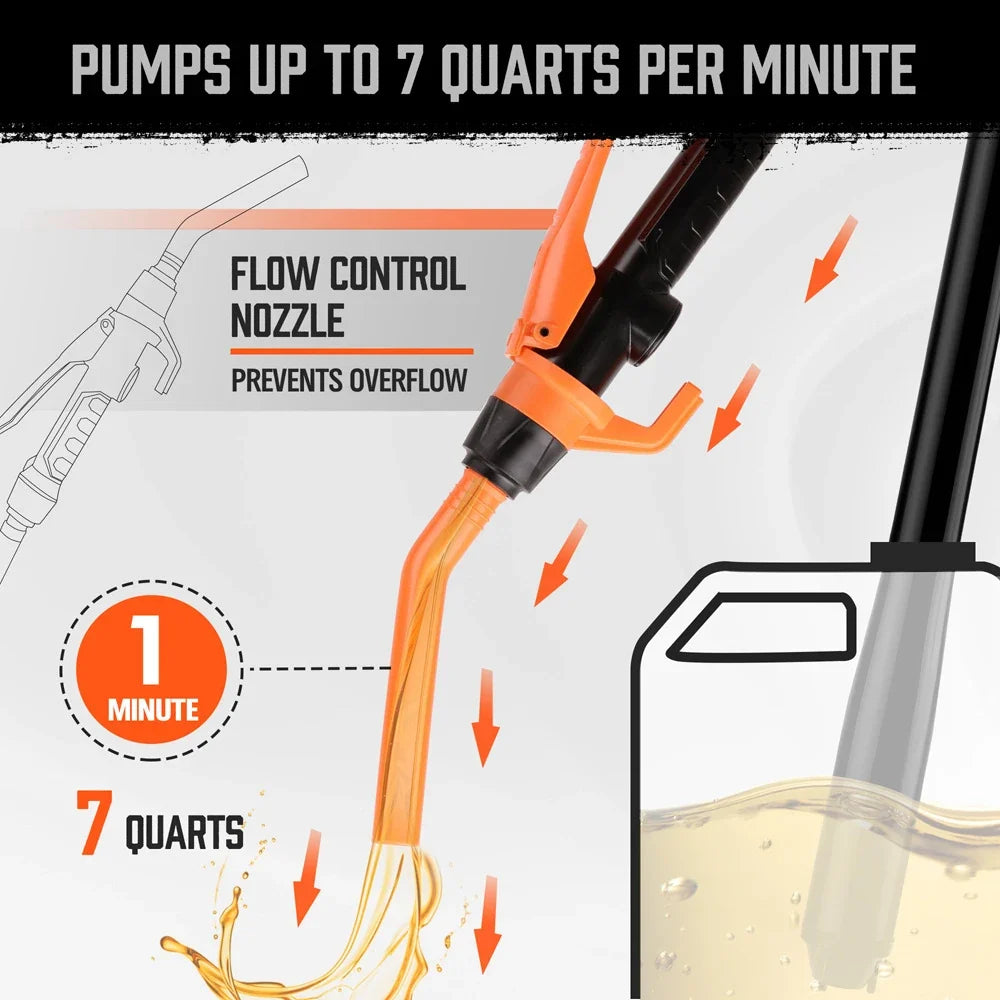 2025 Battery Powered Transfer Pump Motorcycle Car Gas Oil Pump With Flow Control Nozzle Liquid  Gasoline Pump Filter Design