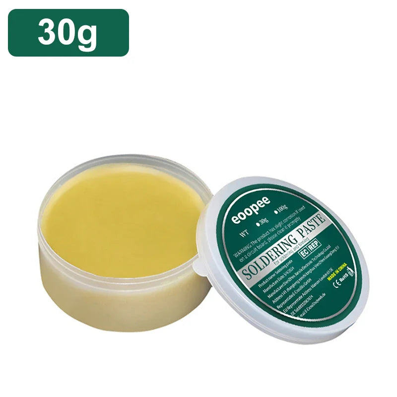 Lead-Free Solder Paste Rosin Flux 10g / 30g / 100g - No-Clean Soldering Paste for PCB & Electronics Repair