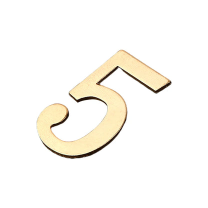 Golden Metal Door Number with Backing Adhesive 7*4cm House Number Apartment Door Number for Outdoor Hotel Home Mailbox Label