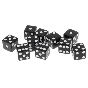 10-Piece Acrylic D6 Dice Set 16mm (0.63 in) – Carved Six-Sided Game Dice for RPG, Dungeons & Dragons & Board Games