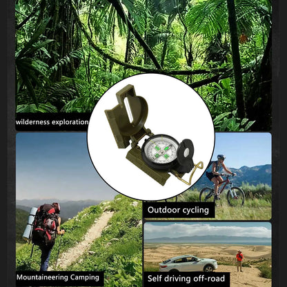 Portable Lensatic Compass – Phosphorescent Handheld Navigation Compass for Hiking, Camping & Survival