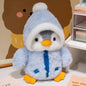 New Cute Penguin Plush Toy Baby Comforting Sleep Doll Fluffy Penguin Wearing Clothes Hats Stuffed Animal Pillow Birthday Gifts