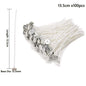 100-Pack Pre-Waxed Cotton Candle Wicks with Metal Sustainer Tabs — 2.5–20 cm (1–7.9 in) Smokeless DIY Candle Making