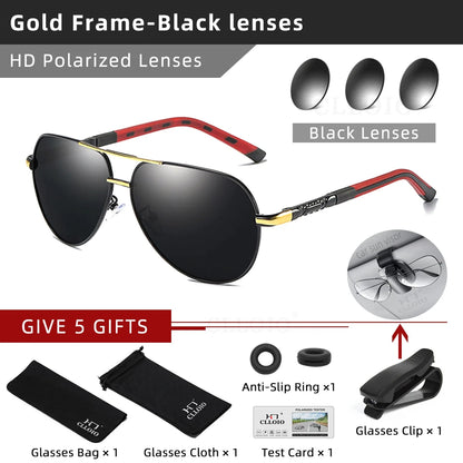 CLLOIO Pilot Polarized Sunglasses for Men & Women – UV400 Aluminum Frame