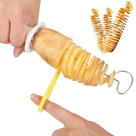 6-Piece Stainless Steel Vegetable Spiralizer Set - Multi-Functional Spiral Cutter for Potatoes & Carrots