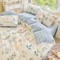 Pink Floral Brushed Microfiber Bedding Set Duvet Cover, Flat Sheet & Pillowcases (Twin/Full/Queen/King)