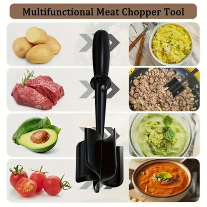 Handheld 5-Head Meat Chopper - Meat Masher & Mini Grinder Kitchen Tool