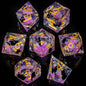 Liquid-Core Cat Resin 7-Piece RPG Dice Set — Sharp-Edge Polyhedral D20 D12 D10 D8 D6 D4 for Dungeons & Dragons & Tabletop