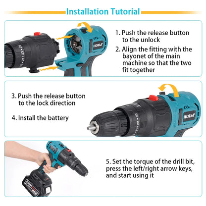 18V Brushless Cordless Multi-Purpose DIY Power Tool Combo - Compatible with 18V Batteries
