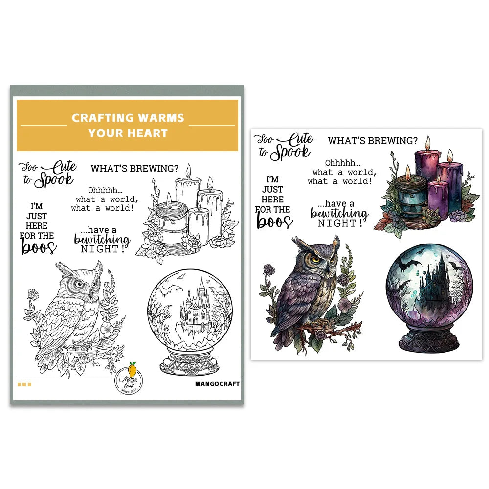 Halloween Transparent Silicone Stamp Set, Coded Designs