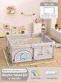 Crocodile Baby Playpen with Storage Bag & Hand Rings – Portable Play Fence for Ball Pit & Toddler Playground