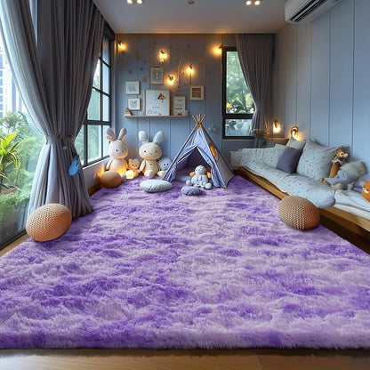 VIKAMA Silky Dream Purple Carpet High-end Carpet For Live Room  Girls Bedroom Carpet Bedside Rugs Warm Washable Carpet Home Deco