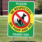 No Poop and Pee Warning Sign Outdoor Dog Metal Sign for Yard Fence Garden Wall Decor