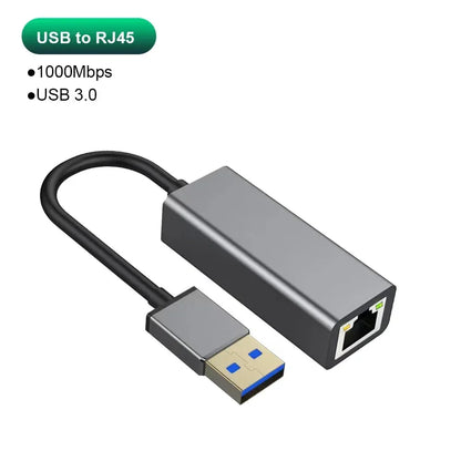 USB-C Gigabit Ethernet Adapter (USB 3.0) RJ45 Network Adapter - Plug & Play for MacBook, Windows, Linux, iPad, Android