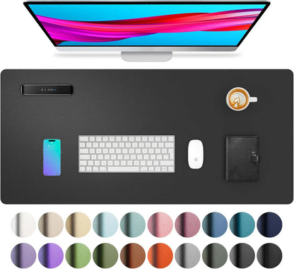Large Waterproof PU Leather Desk Mat for Office & Home — Keyboard, Mouse & Writing Pad