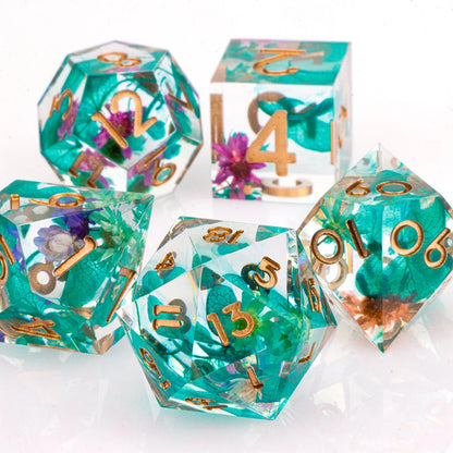 Handmade Resin 7-Piece D20 Polyhedral Dice Set for Dungeons & Dragons & Tabletop RPGs