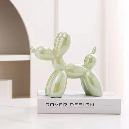 Nordic Ceramic Balloon Dog Abstract Ornament Creative Sculpture Study Room Statue Home Office Accessories Festival Decoration