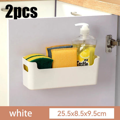 Handle Storage Basket - Durable PP Plastic Organizer with Handle for Home Bathroom Closet