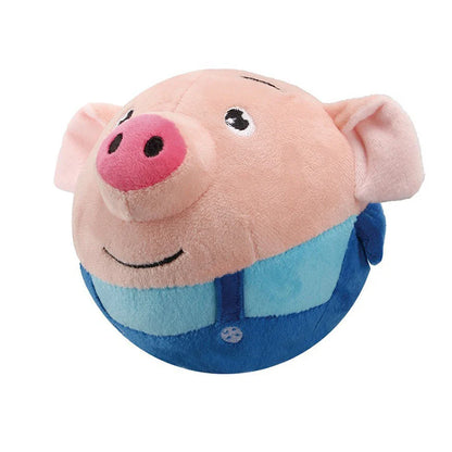 Automatic Plush Bouncing Dog Toy 5.9in (15 cm) Interactive Squeaky Self-Moving Bite-Resistant for Small & Medium Dogs