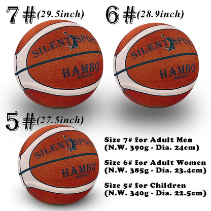 Silent Indoor Basketball with Fabric Cover — Sizes 5/6/7 Training Ball