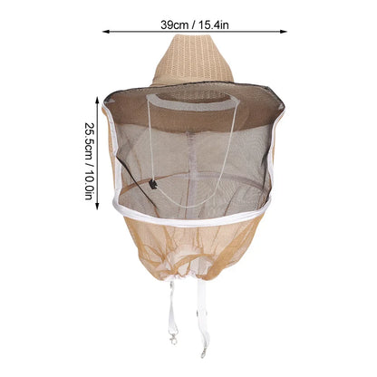 Beekeeping  Cowboy Hat Breathable Fireproof Beekeeping Veil  Face  Protector