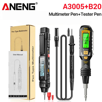 Pen Multimeter & NCV Non-Contact AC/DC Voltage Test Pen Combo with Double-Head Screwdriver