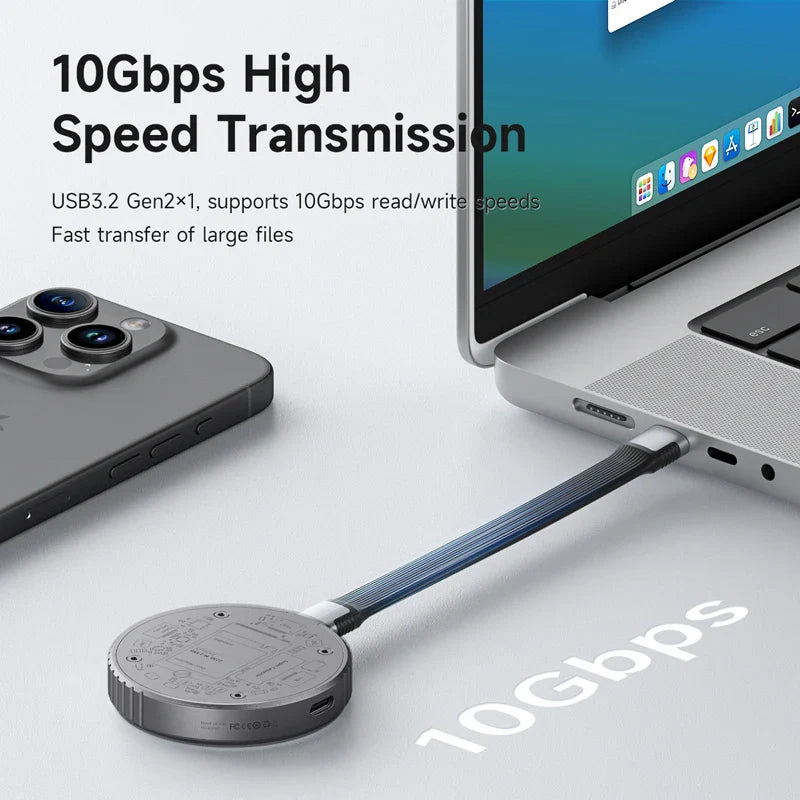Magnetic MagSafe M.2 2230 NVMe SSD Enclosure — iPhone, MacBook & iPad