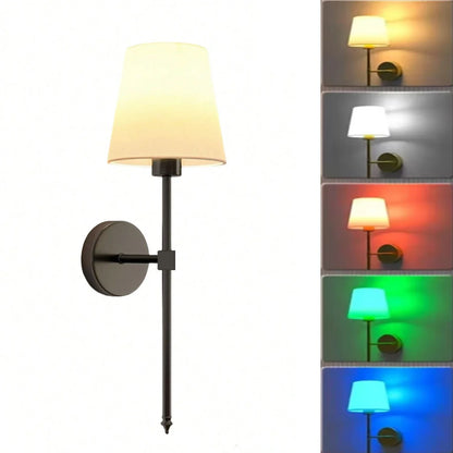 Rechargeable Wireless Wall Lamp with Detachable E27 Bulb — Dimmable LED Remote Control, 10 Color Modes