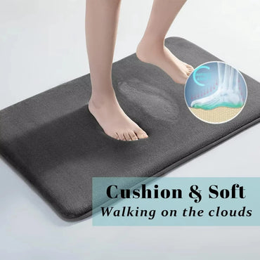 Absorbent Coral Velvet Bath Mat – Non-Slip Quick-Dry Bathroom & Door Mat
